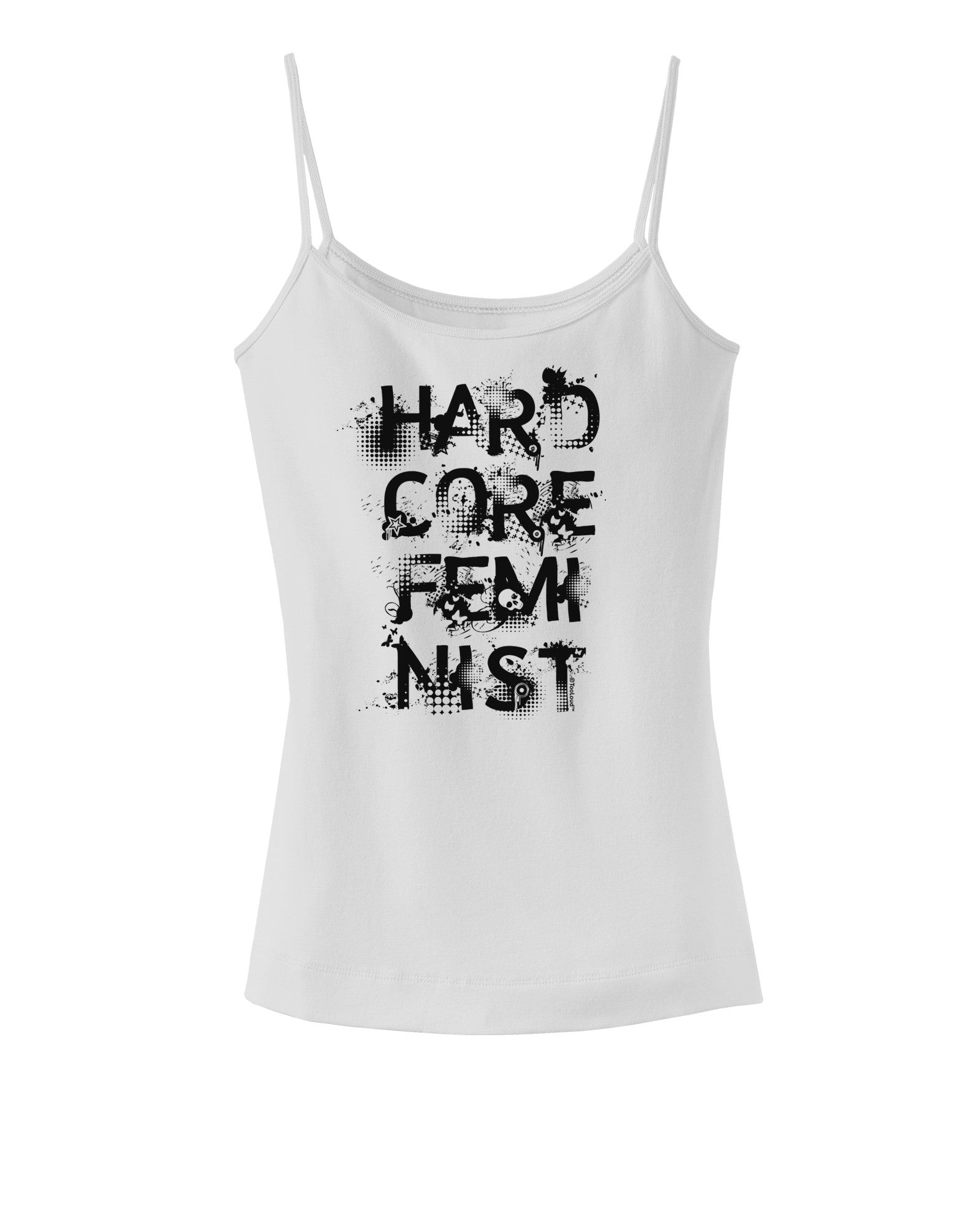 Hardcore Feminist Spaghetti Strap Tank-Womens Spaghetti Strap Tanks-TooLoud-White-X-Small-Davson Sales