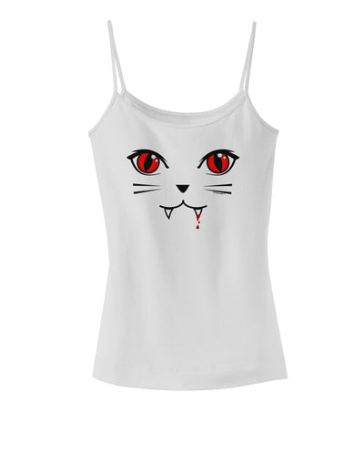 Vamp Kitty Spaghetti Strap Tank-Womens Spaghetti Strap Tanks-TooLoud-White-X-Small-Davson Sales