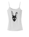 Scary Bunny Face Black Distressed Spaghetti Strap Tank-Womens Spaghetti Strap Tanks-TooLoud-White-X-Small-Davson Sales