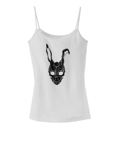 Scary Bunny Face Black Distressed Spaghetti Strap Tank-Womens Spaghetti Strap Tanks-TooLoud-White-X-Small-Davson Sales