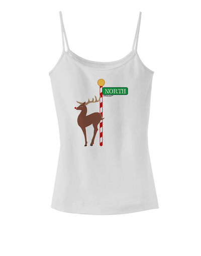 Rudolf Ratchet Reindeer Color Spaghetti Strap Tank-Womens Spaghetti Strap Tanks-TooLoud-White-X-Small-Davson Sales