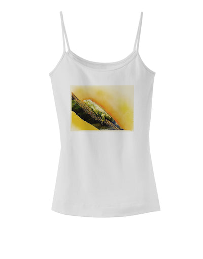 Iguana Watercolor Spaghetti Strap Tank-Womens Spaghetti Strap Tanks-TooLoud-White-X-Small-Davson Sales