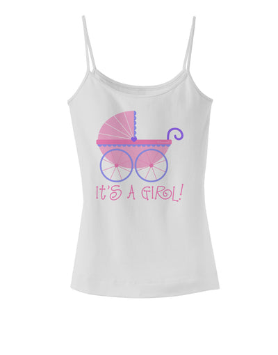 It's a Girl - Baby Carriage Spaghetti Strap Tank-Womens Spaghetti Strap Tanks-TooLoud-White-X-Small-Davson Sales