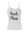 Beach Please Spaghetti Strap Tank-Womens Spaghetti Strap Tanks-TooLoud-White-X-Small-Davson Sales