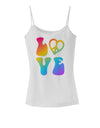 Peace and Love - Peace Heart Love Spaghetti Strap Tank-Womens Spaghetti Strap Tanks-TooLoud-White-X-Small-Davson Sales