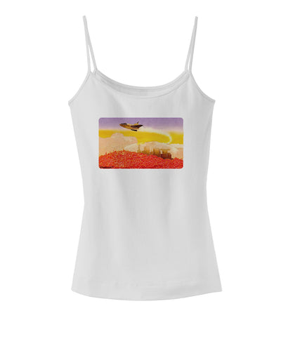 Planet Mars Watercolor Spaghetti Strap Tank-Womens Spaghetti Strap Tanks-TooLoud-White-X-Small-Davson Sales