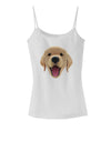 Cute Golden Retriever Puppy Face Spaghetti Strap Tank-Womens Spaghetti Strap Tanks-TooLoud-White-X-Small-Davson Sales