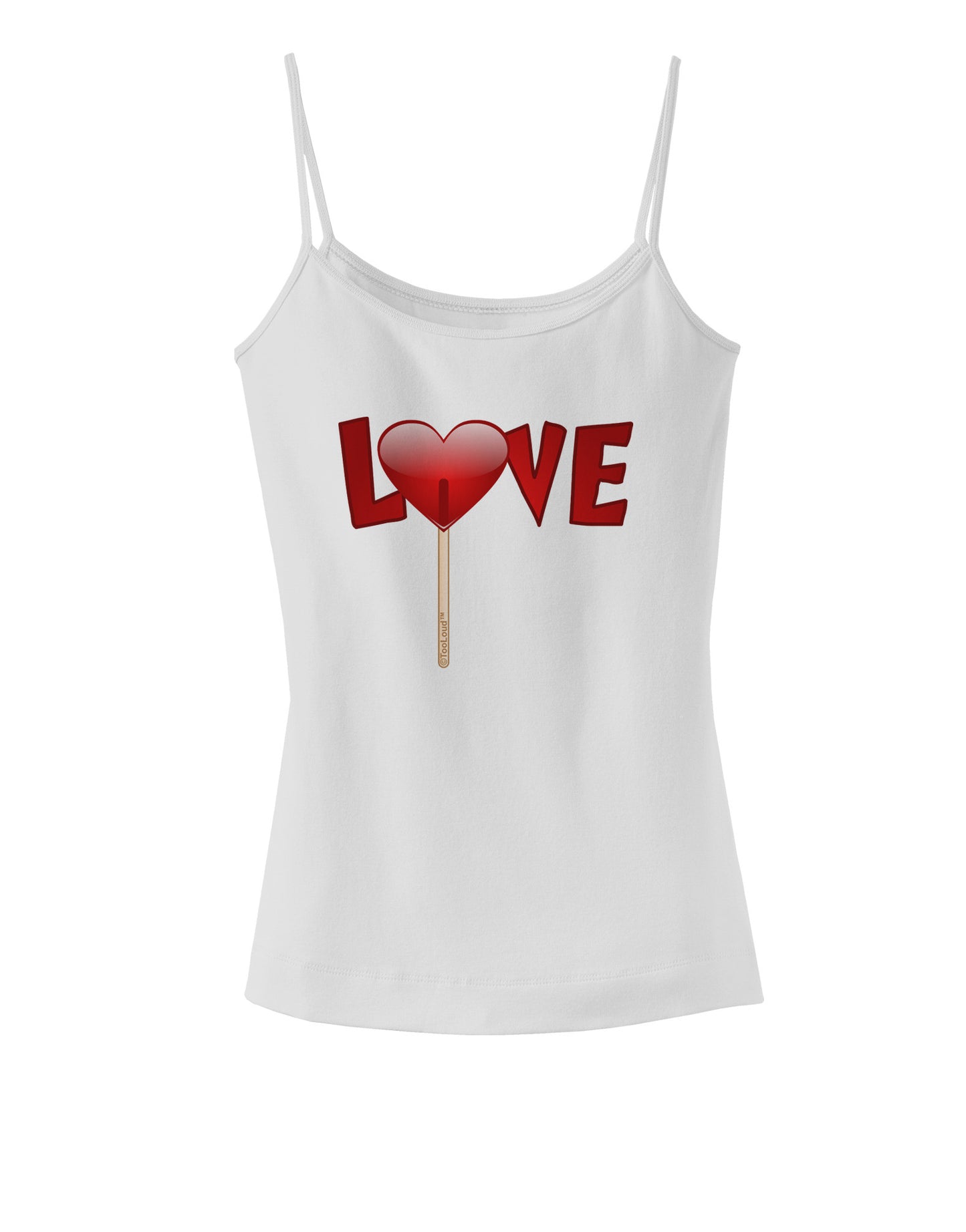 Love Lollipop Spaghetti Strap Tank-Womens Spaghetti Strap Tanks-TooLoud-White-X-Small-Davson Sales