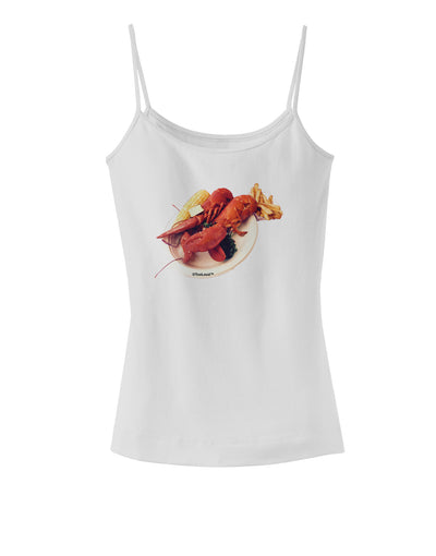 Lobster Plate Spaghetti Strap Tank-Womens Spaghetti Strap Tanks-TooLoud-White-X-Small-Davson Sales