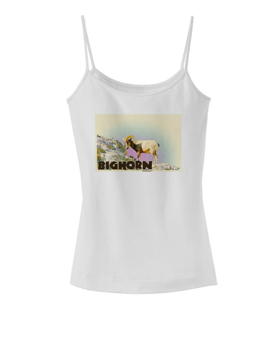 Bighorn Ram WatercolorText Spaghetti Strap Tank-Womens Spaghetti Strap Tanks-TooLoud-White-X-Small-Davson Sales