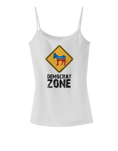 Democrat Zone Spaghetti Strap Tank-Womens Spaghetti Strap Tanks-TooLoud-White-X-Small-Davson Sales