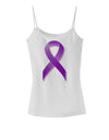 Crohn’s Disease Awareness Ribbon - Purple Spaghetti Strap Tank-Womens Spaghetti Strap Tanks-TooLoud-White-X-Small-Davson Sales