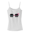 8-Bit Skull Love - Boy and Girl Spaghetti Strap Tank-Womens Spaghetti Strap Tanks-TooLoud-White-X-Small-Davson Sales