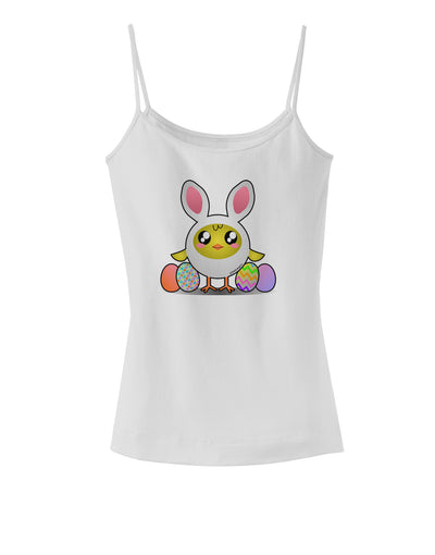 Chick In Bunny Costume Spaghetti Strap Tank-Womens Spaghetti Strap Tanks-TooLoud-White-X-Small-Davson Sales