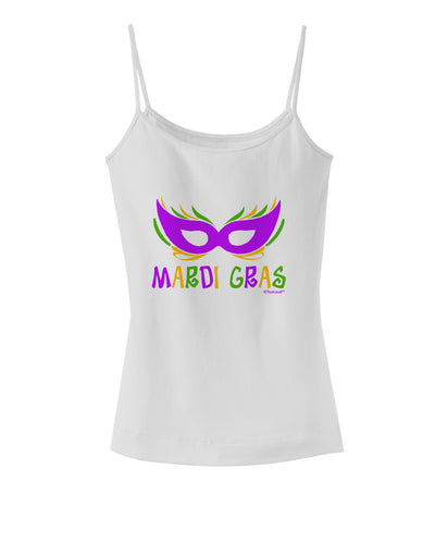 Mardi Gras - Purple Gold Green Mask Spaghetti Strap Tank by TooLoud-Womens Spaghetti Strap Tanks-TooLoud-White-X-Small-Davson Sales
