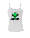 Alien DJ Spaghetti Strap Tank-Womens Spaghetti Strap Tanks-TooLoud-White-X-Small-Davson Sales