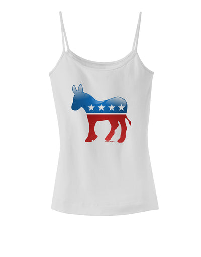 Democrat Bubble Symbol Spaghetti Strap Tank-Womens Spaghetti Strap Tanks-TooLoud-White-X-Small-Davson Sales