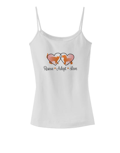 Rescue Adopt Love Spaghetti Strap Tank-Womens Spaghetti Strap Tanks-TooLoud-White-X-Small-Davson Sales