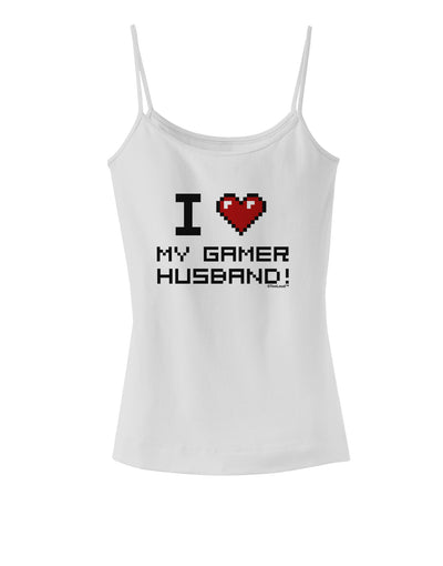 I Heart My Gamer Husband Spaghetti Strap Tank-Womens Spaghetti Strap Tanks-TooLoud-White-X-Small-Davson Sales