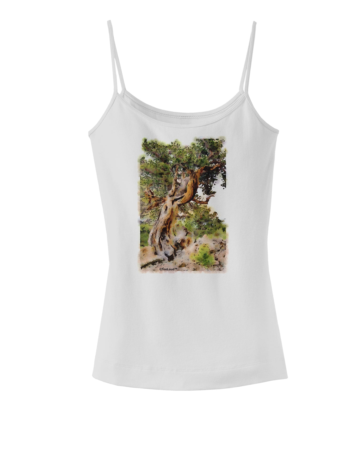 Bristlecone Pines Spaghetti Strap Tank-Womens Spaghetti Strap Tanks-TooLoud-White-X-Small-Davson Sales