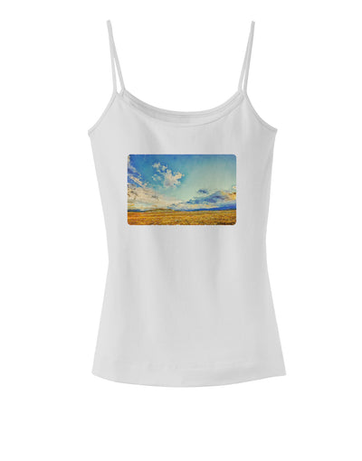 Garden of the Gods Watercolor Spaghetti Strap Tank-Womens Spaghetti Strap Tanks-TooLoud-White-X-Small-Davson Sales