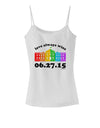 Love Always Wins with Date - Marriage Equality Spaghetti Strap Tank-Womens Spaghetti Strap Tanks-TooLoud-White-X-Small-Davson Sales