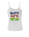 Happy Mardi Gras Text 2 Spaghetti Strap Tank-Womens Spaghetti Strap Tanks-TooLoud-White-X-Small-Davson Sales