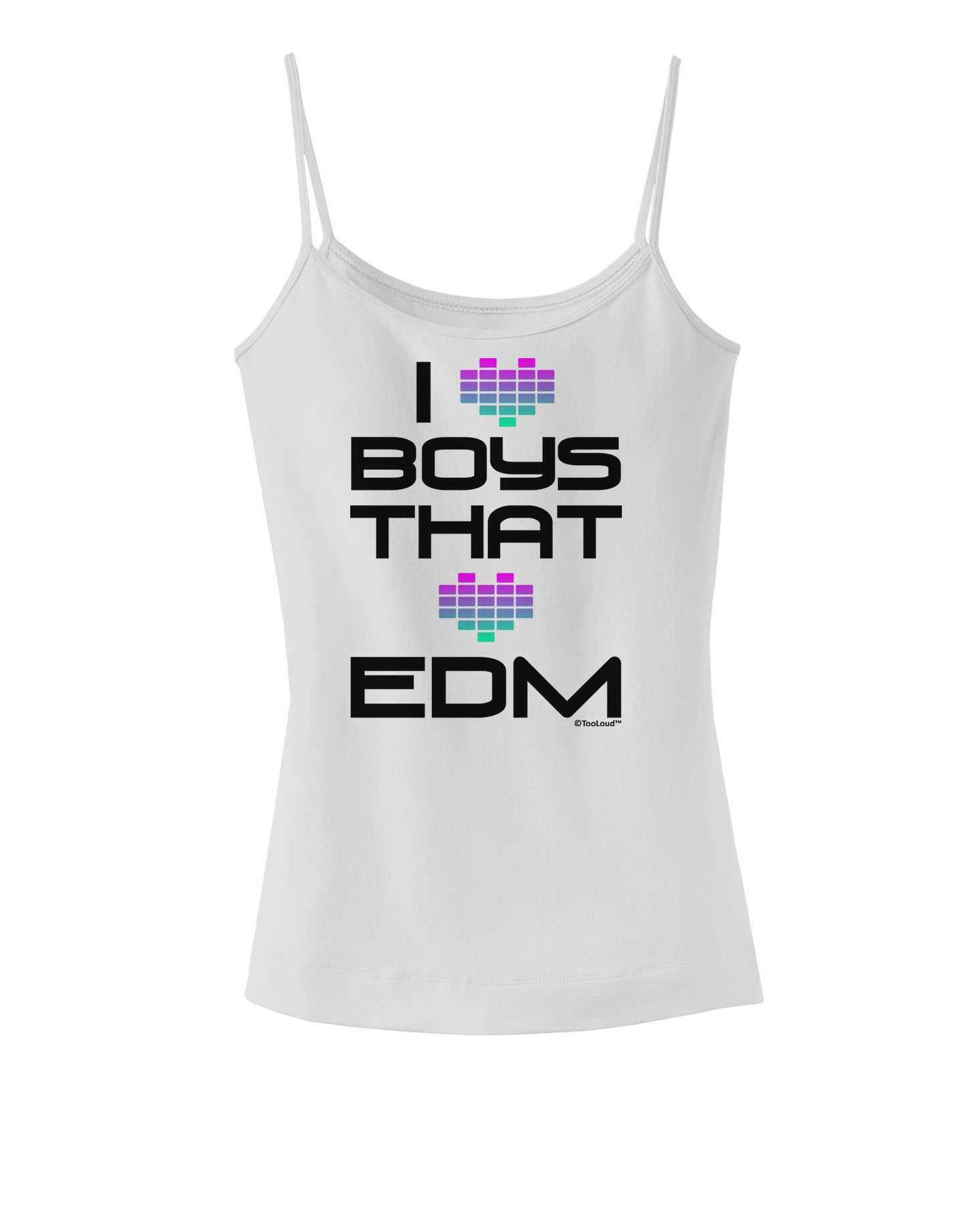 I Heart Boys That Heart EDM Spaghetti Strap Tank-Womens Spaghetti Strap Tanks-TooLoud-White-X-Small-Davson Sales
