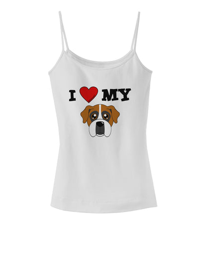 I Heart My - Cute Boxer Dog Spaghetti Strap Tank by TooLoud-Womens Spaghetti Strap Tanks-TooLoud-White-X-Small-Davson Sales