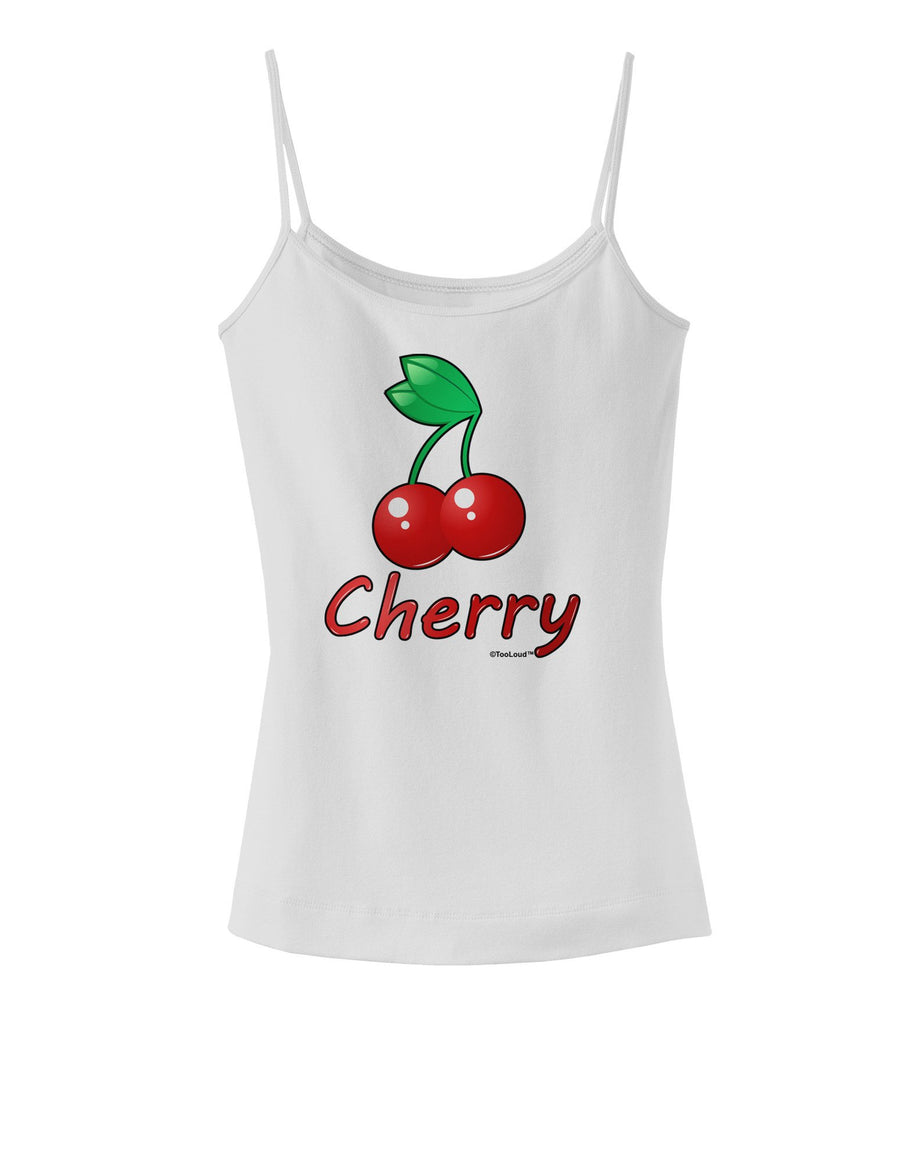 Cherry Text Spaghetti Strap Tank-Womens Spaghetti Strap Tanks-TooLoud-White-XX-Large-Davson Sales