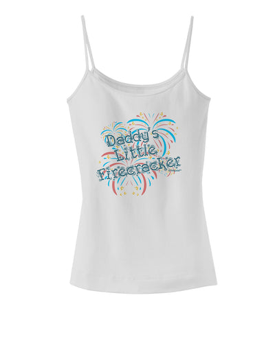 Daddy's Little Firecracker Spaghetti Strap Tank-Womens Spaghetti Strap Tanks-TooLoud-White-X-Small-Davson Sales