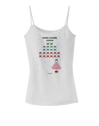 Retro Heart Fighter Spaghetti Strap Tank-Womens Spaghetti Strap Tanks-TooLoud-White-X-Small-Davson Sales