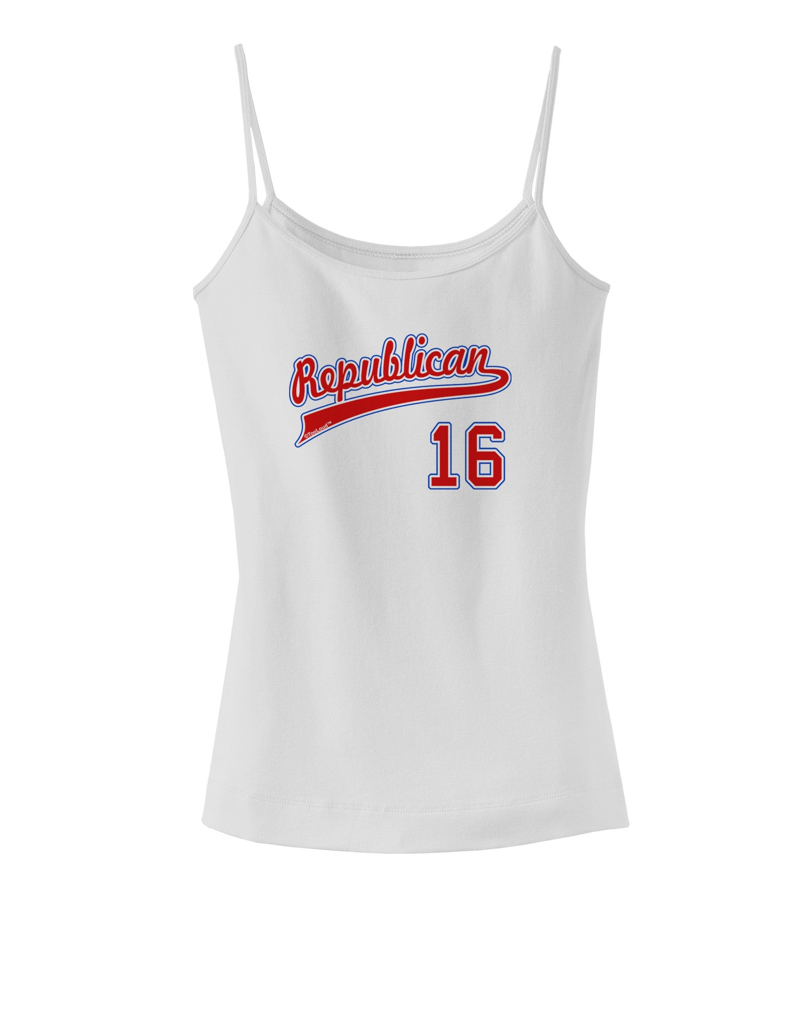 Republican Jersey 16 Spaghetti Strap Tank-Womens Spaghetti Strap Tanks-TooLoud-White-X-Small-Davson Sales