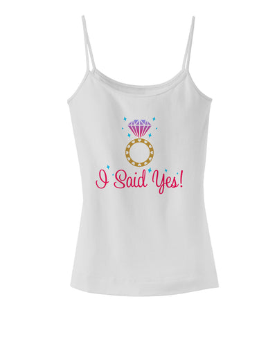 I Said Yes - Diamond Ring - Color Spaghetti Strap Tank-Womens Spaghetti Strap Tanks-TooLoud-White-X-Small-Davson Sales