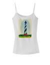 Watercolor Lighthouse 1 Spaghetti Strap Tank-Womens Spaghetti Strap Tanks-TooLoud-White-X-Small-Davson Sales