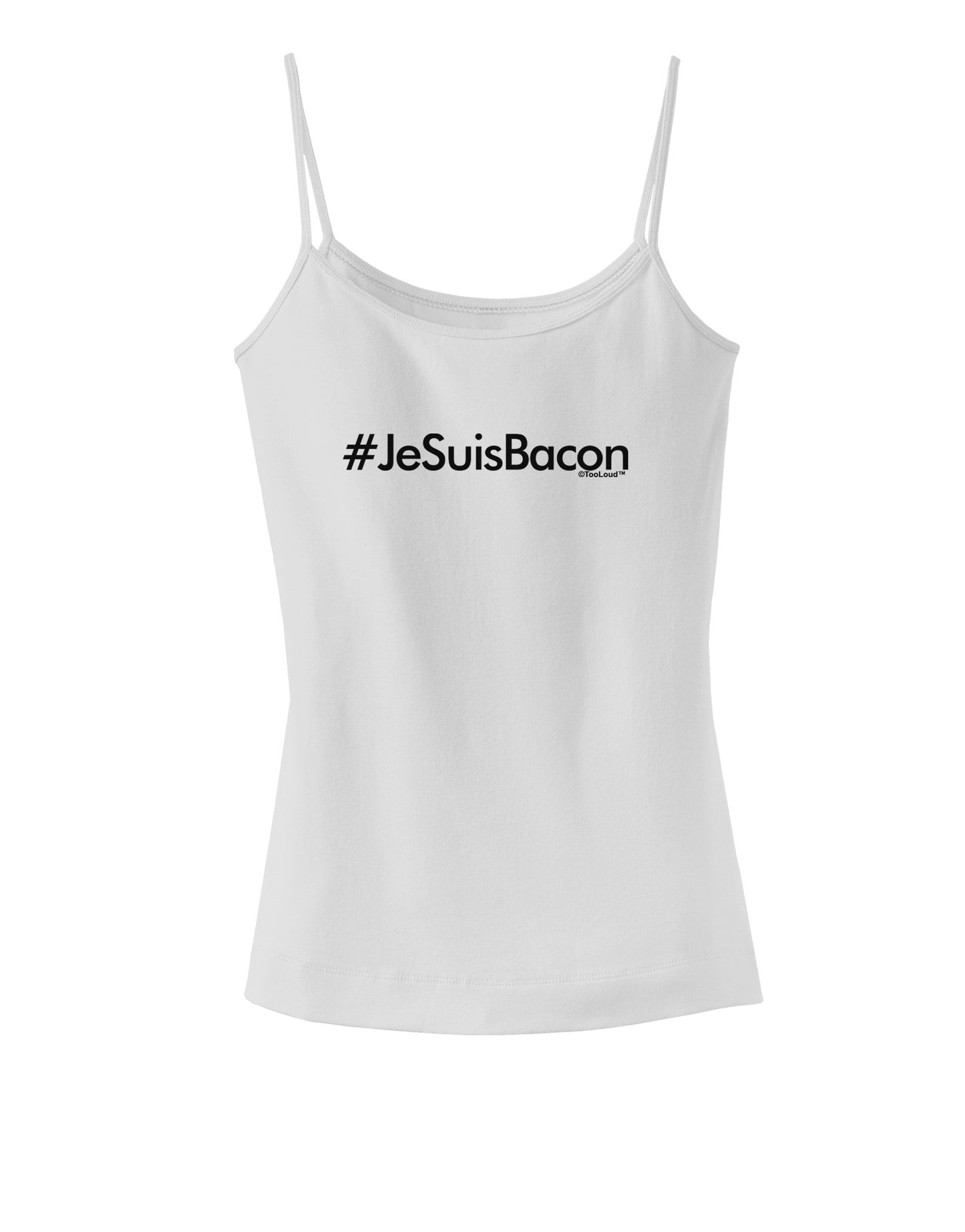 Hashtag JeSuisBacon Spaghetti Strap Tank-Womens Spaghetti Strap Tanks-TooLoud-White-X-Small-Davson Sales
