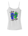 Life is Better in Flip Flops - Blue and Green Spaghetti Strap Tank-Womens Spaghetti Strap Tanks-TooLoud-White-X-Small-Davson Sales