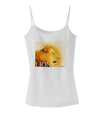 Lion Watercolor 3 Text Spaghetti Strap Tank-Womens Spaghetti Strap Tanks-TooLoud-White-X-Small-Davson Sales