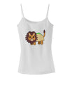 Cute Taco Lion Spaghetti Strap Tank-Womens Spaghetti Strap Tanks-TooLoud-White-X-Small-Davson Sales