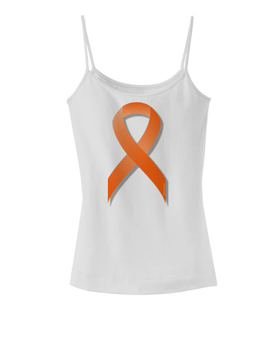 Leukemia Awareness Ribbon - Orange Spaghetti Strap Tank-Womens Spaghetti Strap Tanks-TooLoud-White-X-Small-Davson Sales