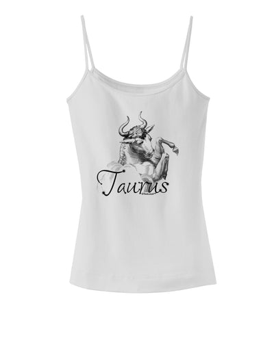 Taurus Illustration Spaghetti Strap Tank-Womens Spaghetti Strap Tanks-TooLoud-White-X-Small-Davson Sales