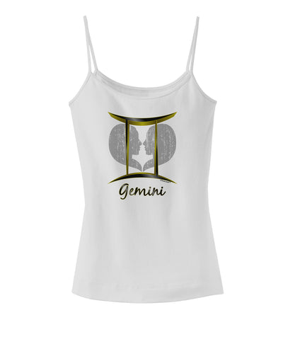 Gemini Symbol Spaghetti Strap Tank-Womens Spaghetti Strap Tanks-TooLoud-White-X-Small-Davson Sales