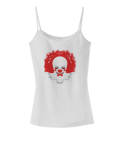 Extra Scary Clown Watercolor Spaghetti Strap Tank-Womens Spaghetti Strap Tanks-TooLoud-White-X-Small-Davson Sales