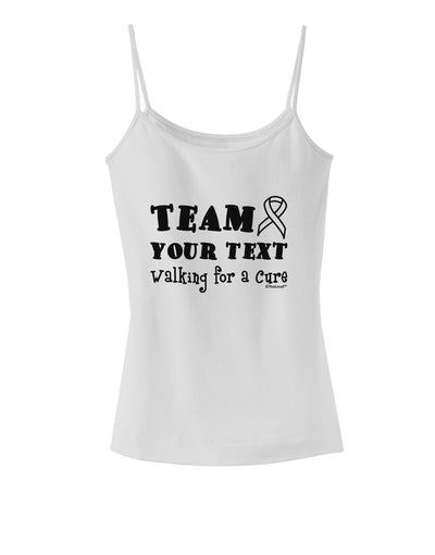 Personalized Team -Name- Walking for a Cure Spaghetti Strap Tank-Womens Spaghetti Strap Tanks-TooLoud-White-X-Small-Davson Sales