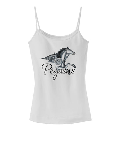 Pegasus Color Illustration Spaghetti Strap Tank-Womens Spaghetti Strap Tanks-TooLoud-White-X-Small-Davson Sales