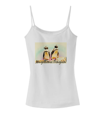 Magellanic Penguin Text Spaghetti Strap Tank-Womens Spaghetti Strap Tanks-TooLoud-White-X-Small-Davson Sales