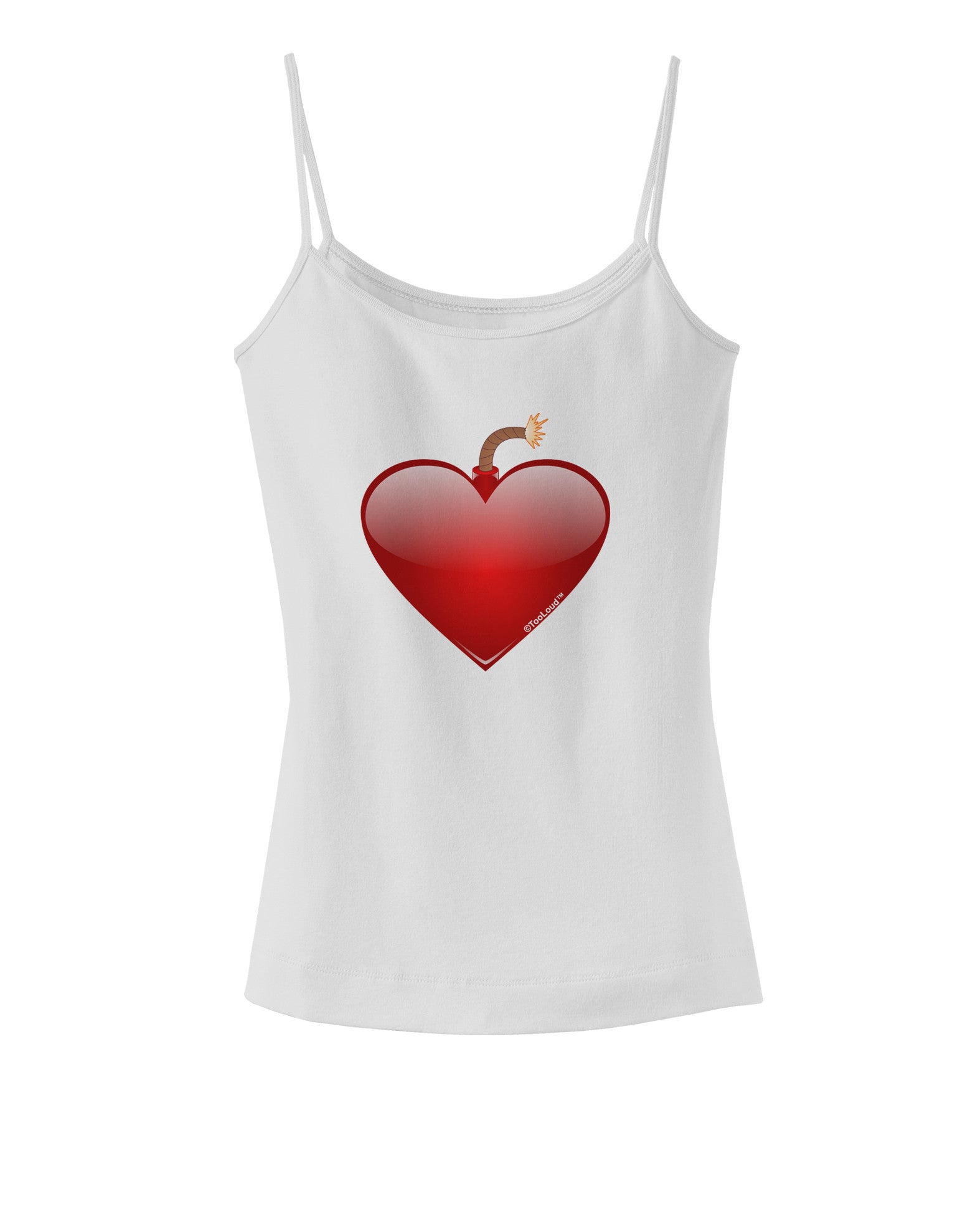 Love Bomb Spaghetti Strap Tank-Womens Spaghetti Strap Tanks-TooLoud-White-X-Small-Davson Sales