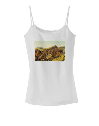 Arizona Mountains Watercolor Spaghetti Strap Tank-Womens Spaghetti Strap Tanks-TooLoud-White-X-Small-Davson Sales