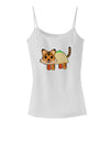 Cute Taco Tiger Spaghetti Strap Tank-Womens Spaghetti Strap Tanks-TooLoud-White-X-Small-Davson Sales