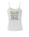 Happy Mardi Gras Beads Spaghetti Strap Tank-Womens Spaghetti Strap Tanks-TooLoud-White-X-Small-Davson Sales